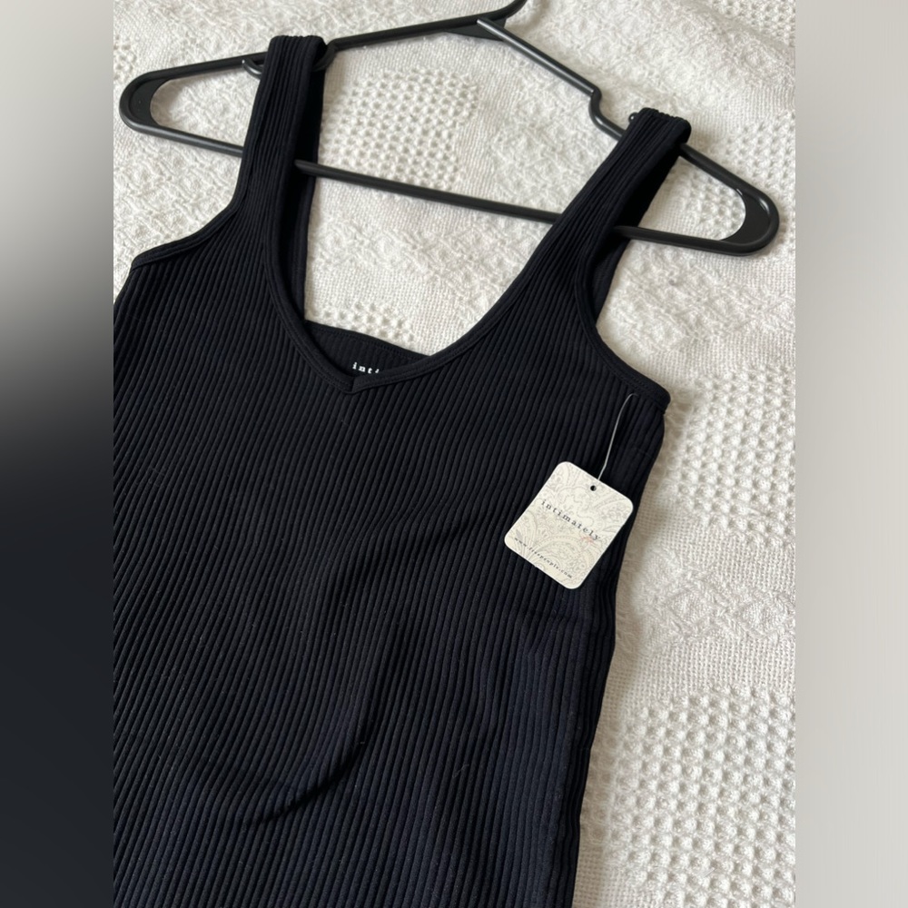Free People Black Ribbed Bodysuit - Picture 2 of 5